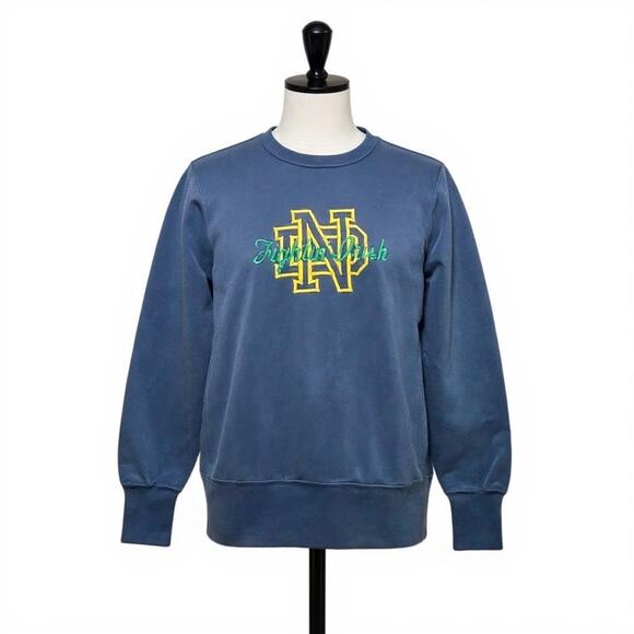 VTG Champion Sweater Mens Large Navy Reverse Weave Notre Dame Fighting Irish USA - Picture 2 of 11
